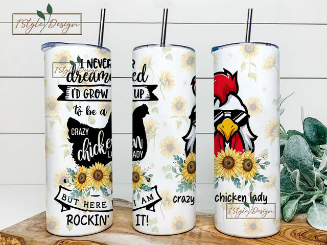 Sunflower Gifts for Women, Chicken Lover Gifts, Chicken Tumbler, Birthday Gifts for Women, Sunflower Sublimation iStyleDesign 