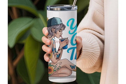 Sunflower Girl 20oz Tumbler Design Sublimation DesignSVG 