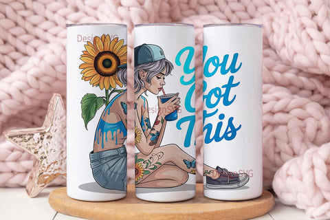 Sunflower Girl 20oz Tumbler Design Sublimation DesignSVG 