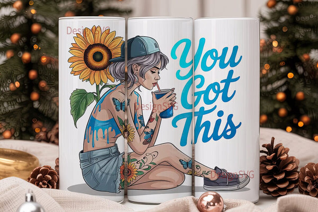 Sunflower Girl 20oz Tumbler Design Sublimation DesignSVG 