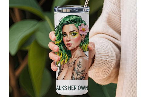 Sunflower Girl 20oz Tumbler Wrap Sublimation DesignSVG 