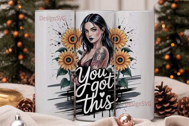 Sunflower Girl 20oz Tumbler Wrap Sublimation DesignSVG 