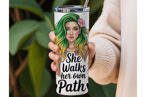 Sunflower Girl 20oz Tumbler Wrap Sublimation DesignSVG 