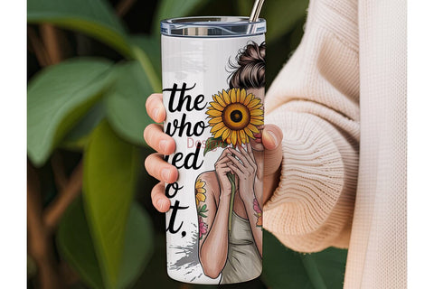 Sunflower Girl Inspiration Tumbler Wrap Sublimation DesignSVG 