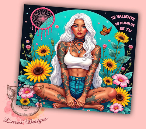 Sunflower Girl Tumbler, Sarcastic Affirmation, 20oz Tumbler Wrap, PNG Sublimation, Inspirational Drinkware, Positive Vibes Design, Floral Tumblers Sublimation Lara' s Designs 