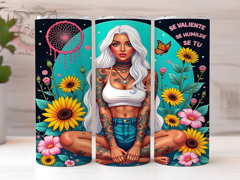 Sunflower Girl Tumbler, Sarcastic Affirmation, 20oz Tumbler Wrap, PNG Sublimation, Inspirational Drinkware, Positive Vibes Design, Floral Tumblers Sublimation Lara' s Designs 