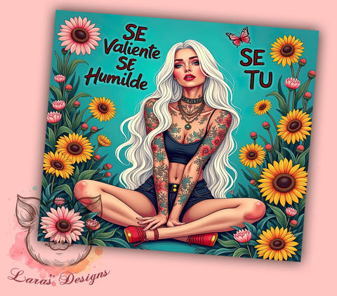 Sunflower Girl Tumbler, Sarcastic Affirmation, 20oz Tumbler Wrap, PNG Sublimation, Inspirational Drinkware, Positive Vibes Design, Floral Tumblers Sublimation Lara' s Designs 