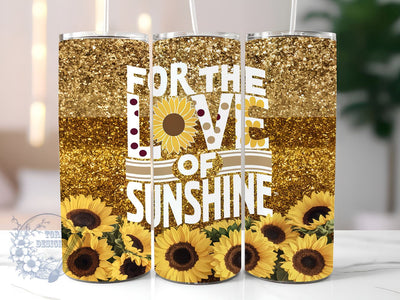 Sunflower Glitter 20oz Skinny Tumbler, Sunflower Love Tumbler Png, Straight & Tapered Tumbler Wrap, Instant Digital Download Sublimation ToriDesigns 