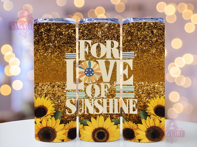 Sunflower Glitter 20oz Tumbler Wrap Sublimation Design, Straight Tapered Tumbler Wrap, Sunflower Love Tumbler Png, Instant Digital Download Sublimation SvggirlplusArt 