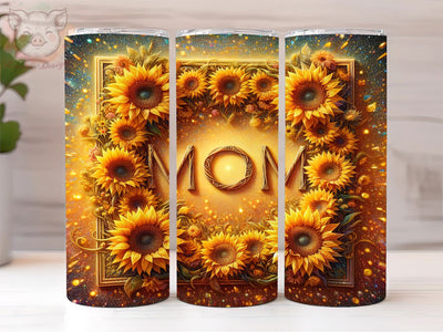 Sunflower Glitter Floral Mom 20oz Tumbler Png, Straight & Tapered Tumbler Png, Sunflower Mom Tumbler Png, Digital Download PNG Sublimation Lara' s Designs 