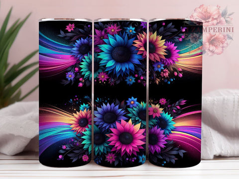 Sunflower Glitter Leopard 20oz Tumbler, Sunflower Tumbler, Glitter Leopard Design, 20oz Tumbler, Animal Print Wrap, Floral Sublimation, Gift for Nature Lovers, Trendy Drinkware Sublimation Li Zamperini 