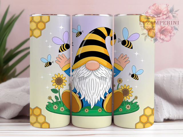 Sunflower Gnome 20oz Tumbler, Gnome Design, Cute Print, Whimsical Style, Floral Pattern, 20oz Sublimation, PNG Design Sublimation Li Zamperini 