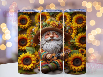 Sunflower Gnome Cute 20oz Tumbler, Cute Gift, Sublimation Wrap, Gnome Mug, 20oz Tumbler Design, Floral Gnome Art, Seasonal Theme Sublimation SvggirlplusArt 