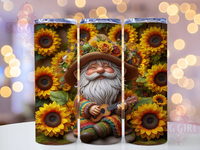 Sunflower Gnome Cute 20oz Tumbler, Cute Gift, Sublimation Wrap, Gnome Mug, 20oz Tumbler Design, Floral Gnome Art, Seasonal Theme Sublimation SvggirlplusArt 