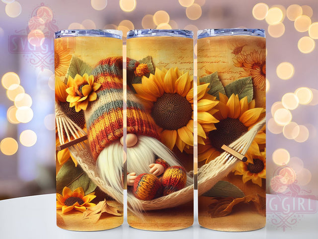 Sunflower Gnome Floral 20oz Tumbler, Floral Gnome Wrap, 20oz Sublimation Tumbler, Cute Gnome Tumbler, Rustic Sunflower Design, Boho Gnome Tumbler, Summer Gnome Tumbler Sublimation SvggirlplusArt 