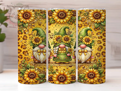 Sunflower Gnome Leopard 20oz Tumbler, Sunflower Gnome, Gnome Leopard, Leopard Tumbler, 20oz Tumbler, Sunflower Tumbler, Gnome Tumbler, Tumbler Wrap Sublimation Lara' s Designs 