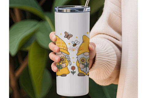 Sunflower Gnomes 20oz Tumbler Wrap Sublimation DesignSVG 