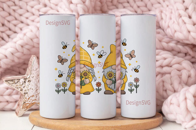Sunflower Gnomes 20oz Tumbler Wrap Sublimation DesignSVG 