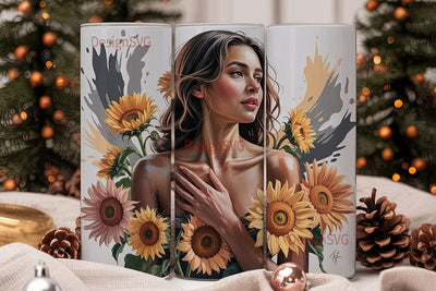 Sunflower Goddess 20oz Tumbler Wrap Sublimation DesignSVG 