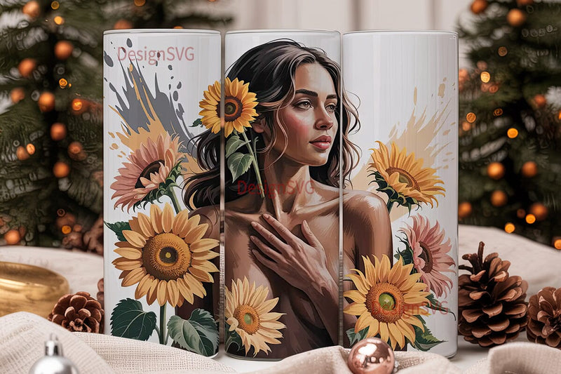 Sunflower Goddess 20oz Tumbler Wrap Sublimation DesignSVG 