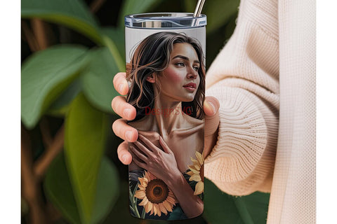 Sunflower Goddess 20oz Tumbler Wrap Sublimation DesignSVG 