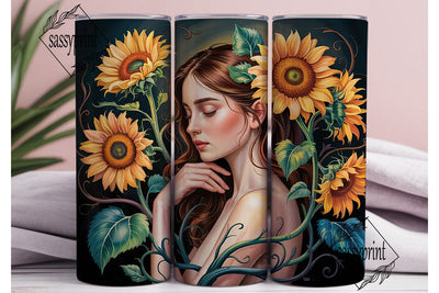 Sunflower Goddess 20oz Tumbler Wrap Sublimation sassyprint 