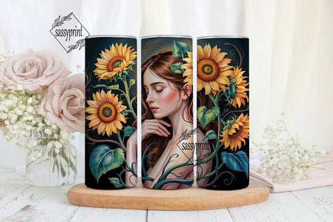 Sunflower Goddess 20oz Tumbler Wrap Sublimation sassyprint 
