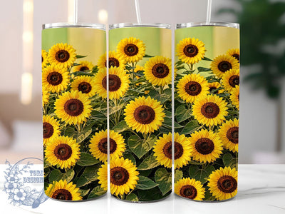 Sunflower Green Glow 20oz Tumbler Wrap, Sunflower Motif, Green Glow, Rustic Charm, Farmhouse Style, Elegant Design, Skinny Tumbler, Sublimation PNG Sublimation ToriDesigns 