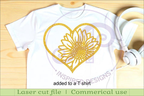 Sunflower heart wall sign, SVG file. SVG APInspireddesigns 