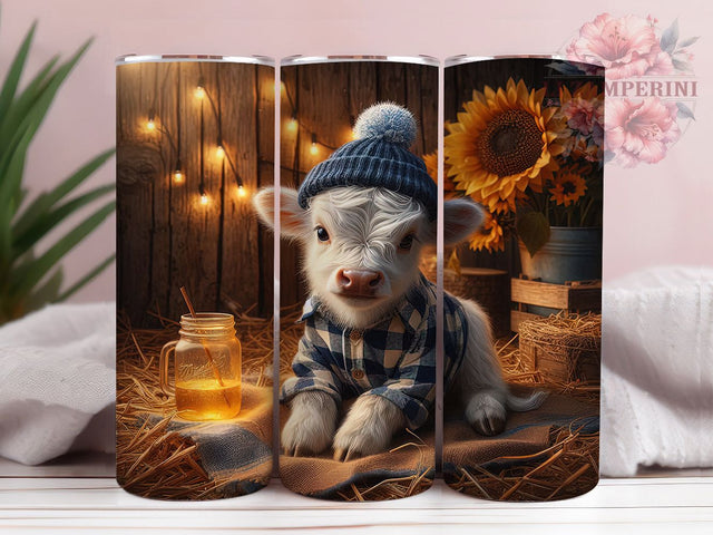 Sunflower Highland Cow Rustic Tumbler, Highland Cow Tumbler, Rustic Country Tumbler, 20oz Skinny Tumbler Wrap, Farmhouse Tumbler Design, Country Tumbler Wrap, Floral Cow Tumbler Sublimation Li Zamperini 