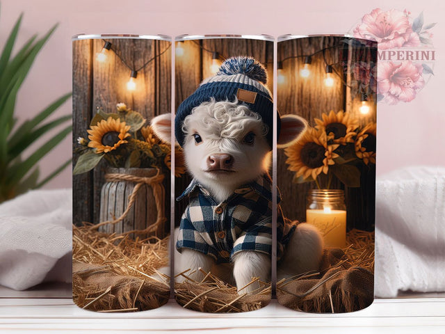 Sunflower Highland Cow Rustic Tumbler, Highland Cow Tumbler, Rustic Country Tumbler, 20oz Skinny Tumbler Wrap, Farmhouse Tumbler Design, Country Tumbler Wrap, Floral Cow Tumbler Sublimation Li Zamperini 