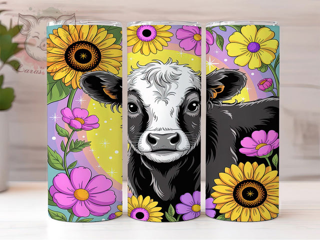 Sunflower Highland Cow Tumbler, Sunflower Tumbler, Cow Sublimation, Floral Wrap Design, 20Oz Tumbler Art, Farmhouse Style, Sunflower Sublimation Sublimation Lara' s Designs 