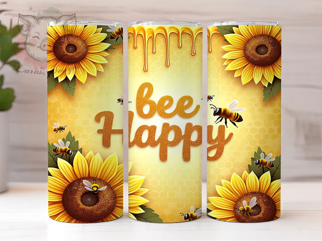 Sunflower Honey Bee Summer Tumbler Wrap, 20oz Sublimation Design, Honey Bee Decor, Floral Tumbler Wrap, Summer Tumbler, Rustic Bee Sublimation Sublimation Lara' s Designs 