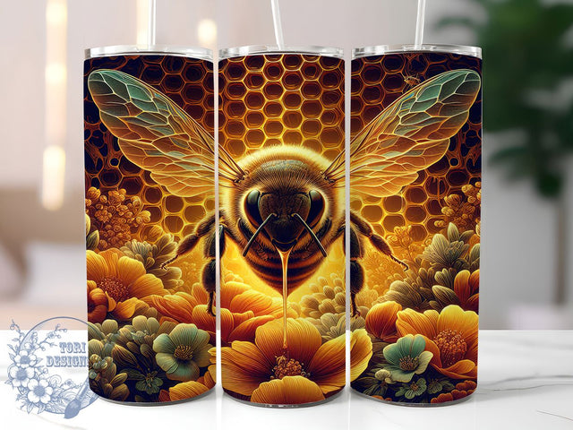 Sunflower Honey Bee Tumbler Wrap, Sunflower Bee Cup, 20oz Watercolor Tumbler Wrap, Honeycomb Sublimation PNG, Floral Bee Aesthetic Tumbler, Rustic Nature Cup, Boho Bee Lover Gift Sublimation ToriDesigns 