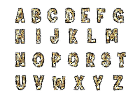 Sunflower Honeycomb Alphabet PNG Sublimation BijouBay 