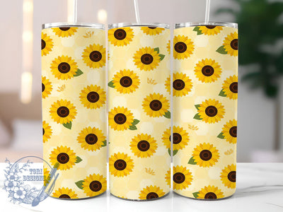 Sunflower Honeycomb Glow 20oz Tumbler, Sunflower Motif, Honeycomb Pattern, Glow Effect, Rustic Charm, Nature Theme, Skinny Tumbler, Sublimation PNG Sublimation ToriDesigns 