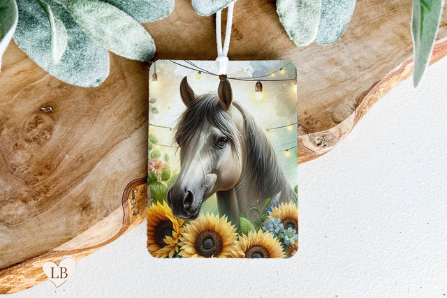 Sunflower Horse Air Freshener - Car Freshie Sublimation PNG Sublimation BijouBay 