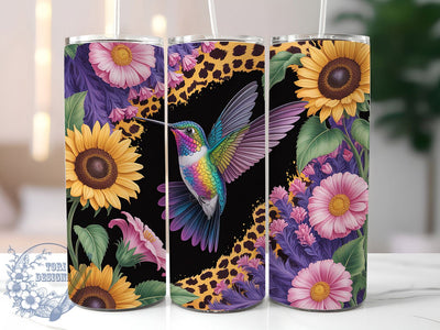 Sunflower Hummingbird 20oz Tumbler, Hummingbird Art, Floral Print, Nature Theme, 20oz Sublimation, PNG Design, Stylish Gift Sublimation ToriDesigns 
