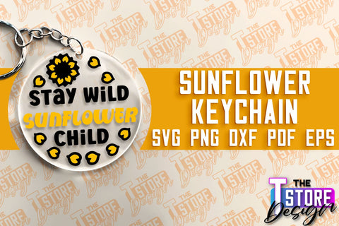 Sunflower Keychain SVG Design | Flowers Design | Keychain Print Design SVG The T Store Design 