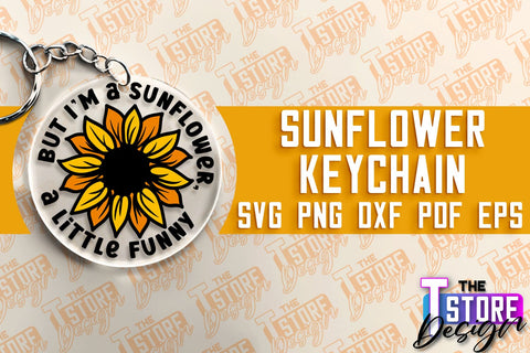 Sunflower Keychain SVG Design | Flowers Design | Keychain Print Design SVG The T Store Design 