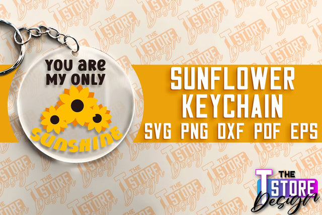 Sunflower Keychain SVG Design | Flowers Design | Keychain Print Design SVG The T Store Design 