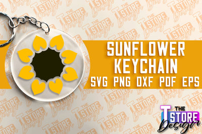 Sunflower Keychain SVG Design | Flowers Design | Keychain Print Design SVG The T Store Design 