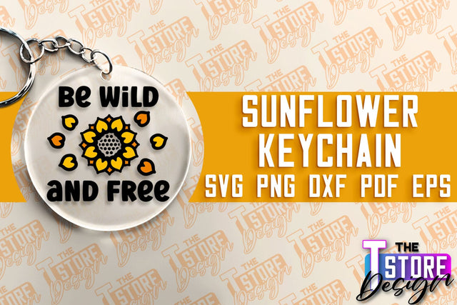 Sunflower Keychain SVG Design | Flowers Design | Keychain Print Design SVG The T Store Design 