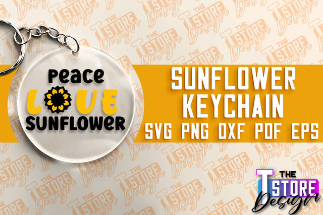 Sunflower Keychain SVG Design | Flowers Design | Keychain Print Design SVG The T Store Design 