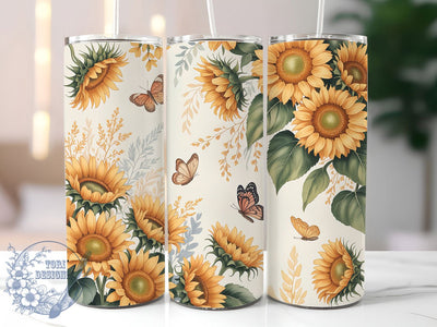 Sunflower Leopard 20oz Tumbler, Animal Print Floral, Stylish Tumbler, Nature Sublimation, Trendy Wrap Design, Bold PNG, 20oz Tumbler Wrap Sublimation ToriDesigns 