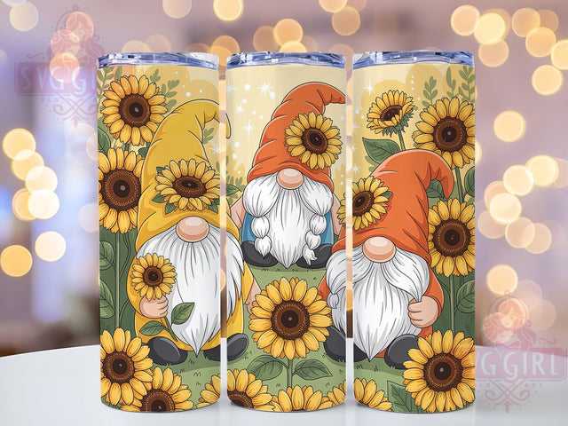 Sunflower Leopard Gnome 20oz Tumbler, Leopard, Gnome, Tumbler Wrap, Sublimation Design, 20oz Tumbler, PNG Wrap Sublimation SvggirlplusArt 