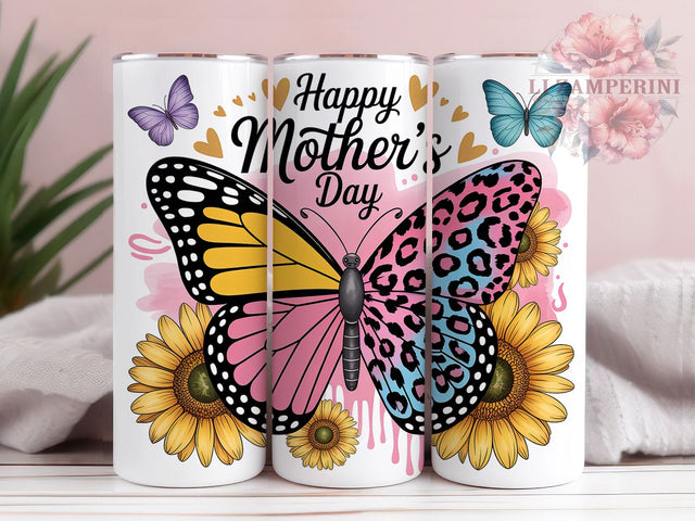 Sunflower Leopard Mama Tumbler, Leopard Glitter Tumbler, Mama 20oz Wrap, Sublimation Design, Stylish Gift Idea, Mother's Day Sunflower Wrap, Glitter Leopard Mama Tumbler Sublimation Li Zamperini 