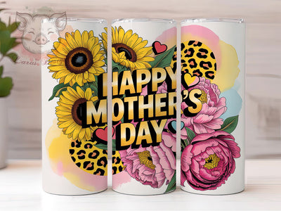 Sunflower Leopard Mom 20oz Tumbler, Floral Mother’s Day Tumbler, Sublimation Wrap, 20oz Tumbler Design, Mother’s Day Gift, PNG Tumbler Wrap, Mom Quote Sublimation Lara' s Designs 