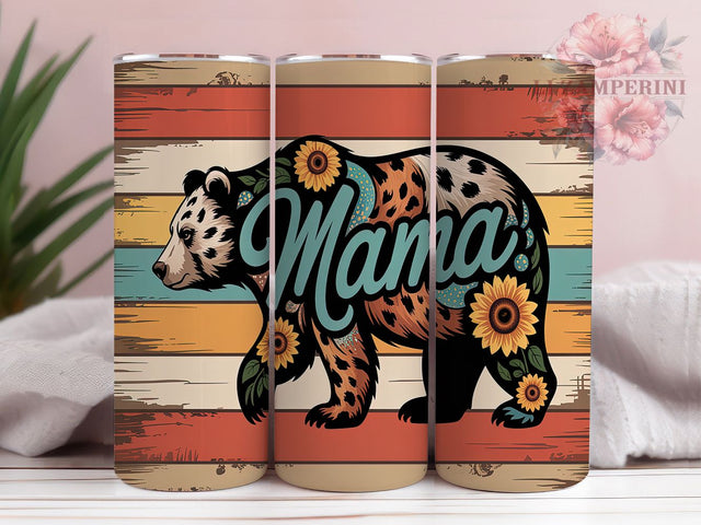 Sunflower Leopard Print Mama Bear Tumbler Wrap, Sunflower Tumbler Wrap, Leopard Print Wrap, Cowhide Tumbler Design, 20oz Sublimation Wrap, Floral Animal Wrap, Cute Mama Bear Sublimation Li Zamperini 