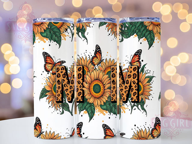 Sunflower Leopard Print Mom Tumbler, Leopard Print Wrap, 20oz Sublimation Design, Wild Mom Tumbler, Floral Animal Print Cup, Boho Mom Tumbler, Cute Mom Wrap Sublimation SvggirlplusArt 